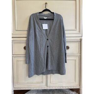 J.Jill NWT Plus Size 2X Cotton Blend Button Up Cardigan Cotton Blend Vneck Gray